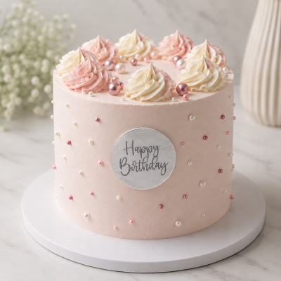 PLACA ACRILICA PRATEADA HAPPY BIRTHDAY 5CM
