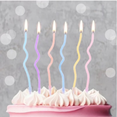 VELA TONS PASTEL ESPIRAL 16CM 6UNID