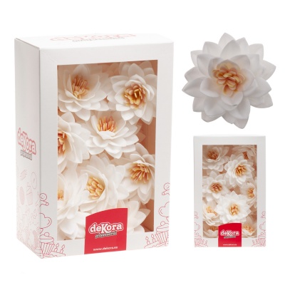 FLOR LOTUS  BRANCA 7CM