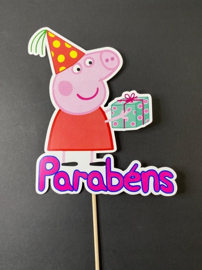 TOPO DE BOLO PORQUINHA PEPPA