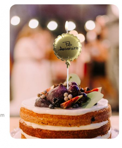 VELA BALÃO DOURADO FELIZ ANIVERSARIO