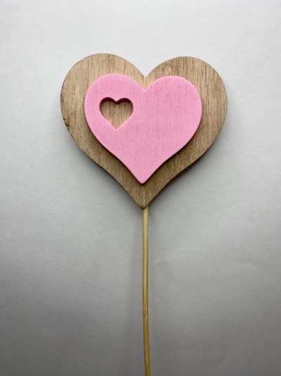 CORAÇÃO MADEIRA DUPLO 6CM