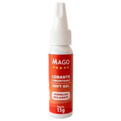 CORANTE SOFT GEL VERMELHO BRILHANTE 15GR MAGO CORANTE SOFT GEL VERMELHO BRILHANTE 15GR MAGO