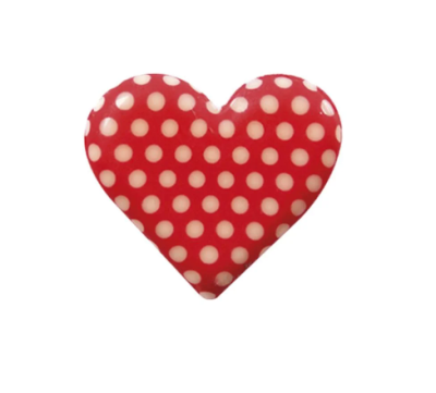 CORAÇÃO CHOCOLATE BOLINHAS BRANCAS Ø25MM