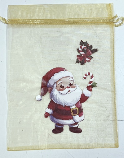 SACO ORGANZA NATAL 17X23CM