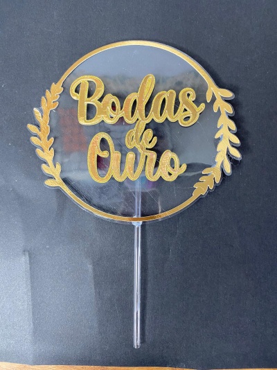 TOPO DE BOLO BODAS DE OURO