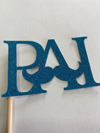 TOPO DE BOLO PAI AZUL BRILHANTE