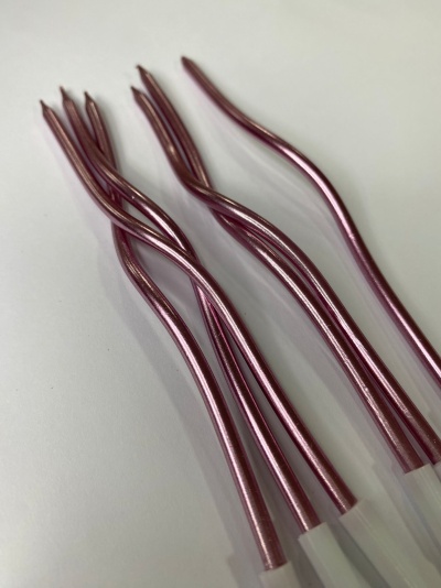 VELA ROSA GOLD ESPIRAL 16CM 6UNID