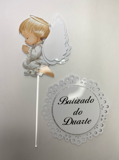 TOPO DE BOLO ANJO - BATISMO