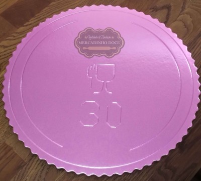 PRATO CARTÃO  ROSA METALIZADO