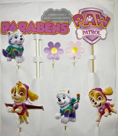 TOPO DE BOLO PATRULHA PATA MENINA