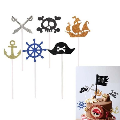 TOPO BOLO PIRATAS 6PCS