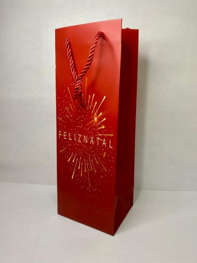 SACO PAPEL FELIZ NATAL  1 GARRAFA