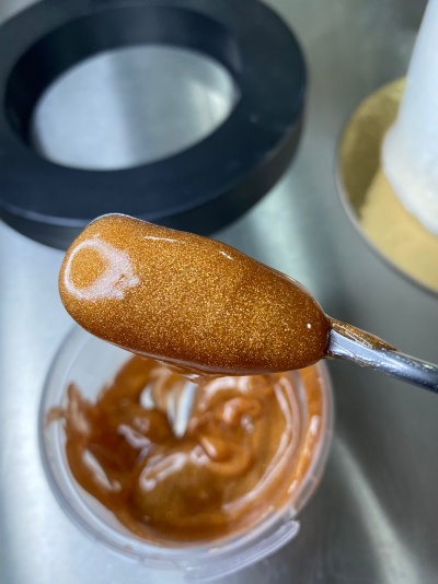 Gel Brilho com glitter dourado 250gr