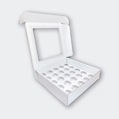 CX.  CARTÃO BRANCO PARA 25 BRIGADEIROS C\JANELA