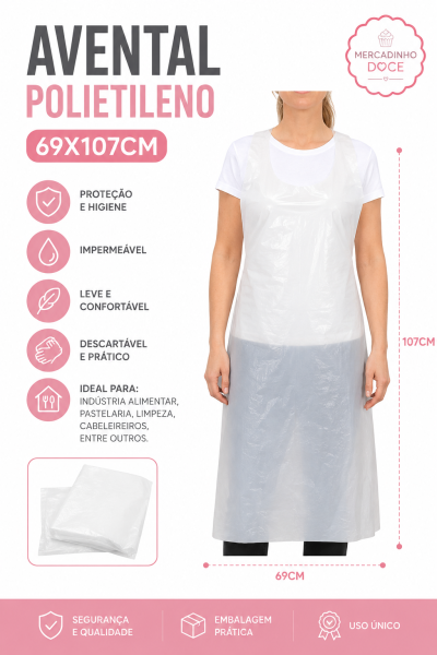 AVENTAL POLIETILENO 69X107CM 100U