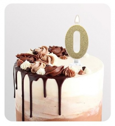 VELA DOURADA PURPURINA 8CM