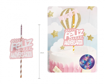 TOPO BOLO FELIZ ANIVERSARIO C\LUZ