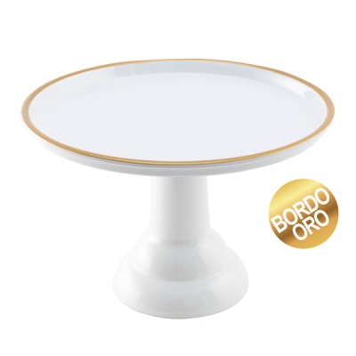 PRATO MELAMINA BRANCO \DOURADO 30CM