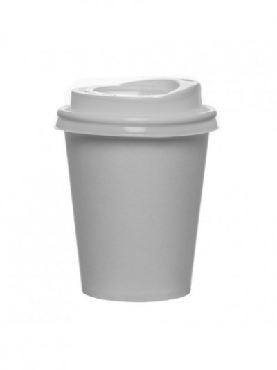 Copo papel branco com tampa 240ml  100uind