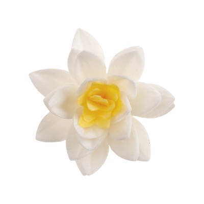 Flor de Lotus Branca Hóstia 7CM UNIDADE Flor de Lotus Branca Hóstia 7CM UNIDADE