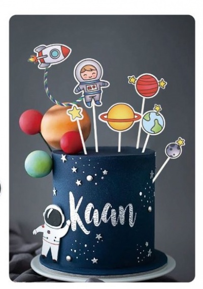 TOPO BOLO ASTRONAUTA 6PCS 17.5CM