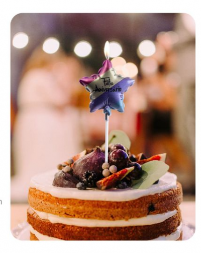 VELA ESTRELA COLORIDA  FELIZ ANIVERSARIO