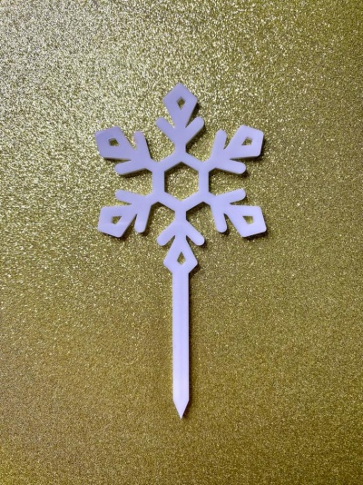 TOPO ACRILICO FLOCO BRANCO 10.8CM