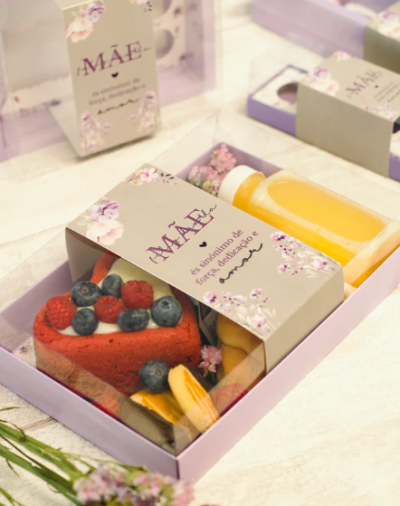 Caixa c/tampa acetato 25x17x6,5cm Dia da Mãe