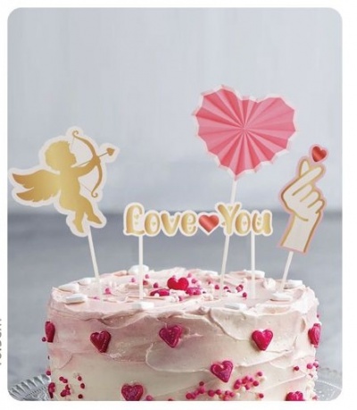 TOPO BOLO LOVE YOU 4 PCS 16.5CM