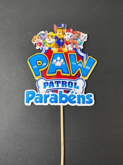 TOPO DE BOLO PATRULHA PATA MENINO