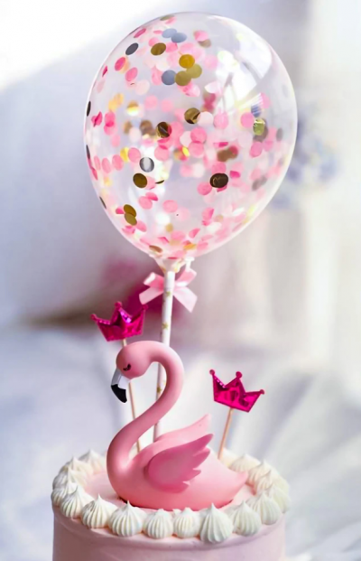 TOPO BOLO  BALÃO COM CONFETIS