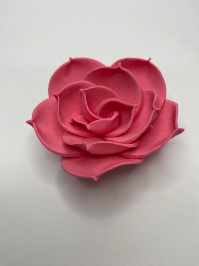 ROSA EM AÇÚCAR ROSA FRISADA