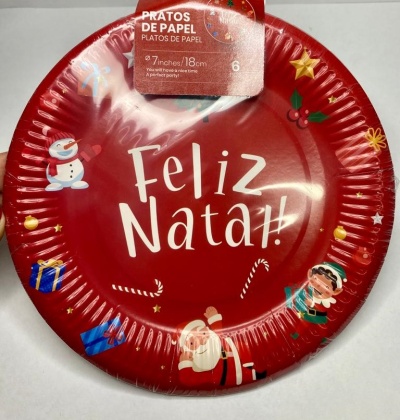 6 PRATOS PAPEL NATAL 22.5CM 6 PRATOS PAPEL NATAL 22.5CM