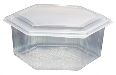 EMBALAGEM HEXAGONAL  TAKE AWAY  PP  1250ML   100UNID (M5600)