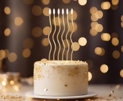 VELA DOURADA ESPIRAL 16CM 6UNID