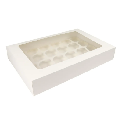 CAIXA CARTOLINA COM JANELA 24 MINI CUPCAKE