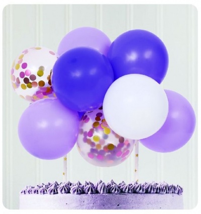 TOPO BOLO MINI BALOES ROXO 10PC