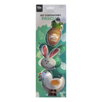 PACK 3 CORTANTES CENOURA COELHO PINTAINHO PACK 3 CORTANTES CENOURA COELHO PINTAINHO