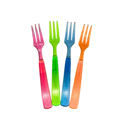 12 GARFOS PLASTICO MINI COLORIDOS 10.5CM