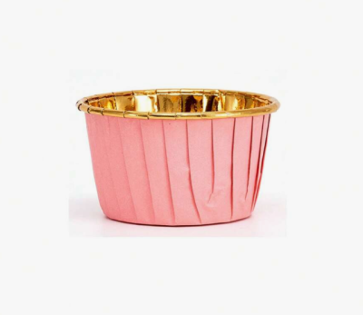 CAPSULAS CUPCAKE ROSA \OURO 50X40MM