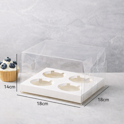 CAIXA 4 CUPCAKES ACETATO 18×18×14 cm