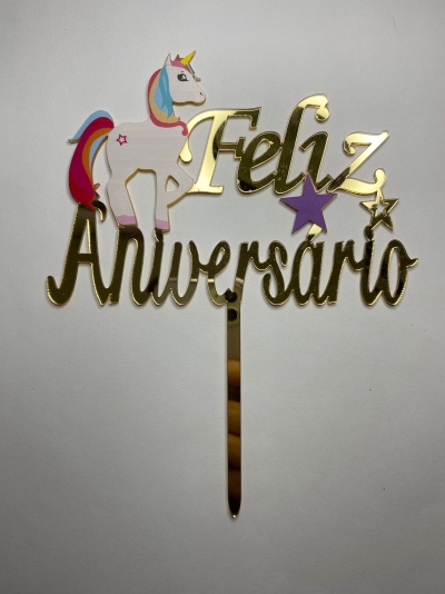 TOPO ACRILICO UNICORNIO 18CM