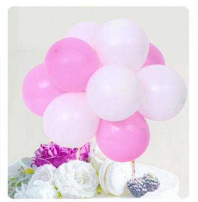 TOPO BOLO MINI BALOES ROSA 10PC