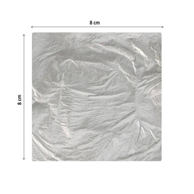 FOLHA DE PRATA COMESTIVEL 80X80MM