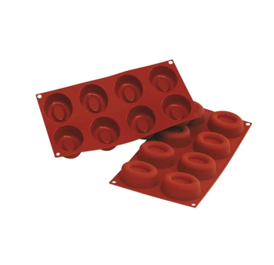 MOLDE SILICONE OVAL SAVARIN 77X60X28MM 8PCS
