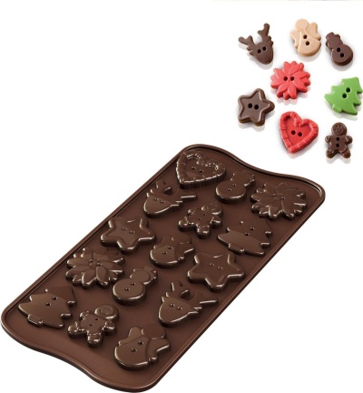 MOLDE SILICONE BOTÕES DE NATAL