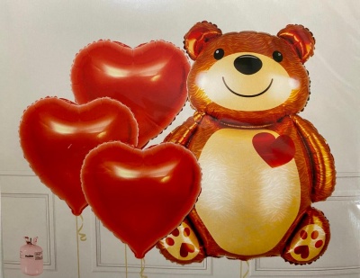 KIT BALÃO URSO NAMORADO 4PCS 91CM