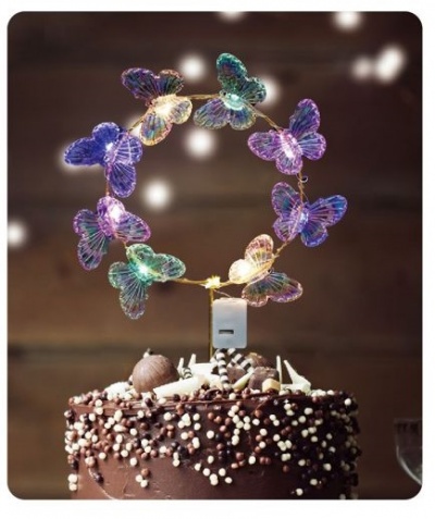 TOPO BOLO BORBOLETA COM LUZ