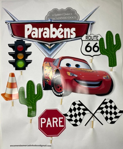 TOPO DE BOLO MCQUEEN CARS